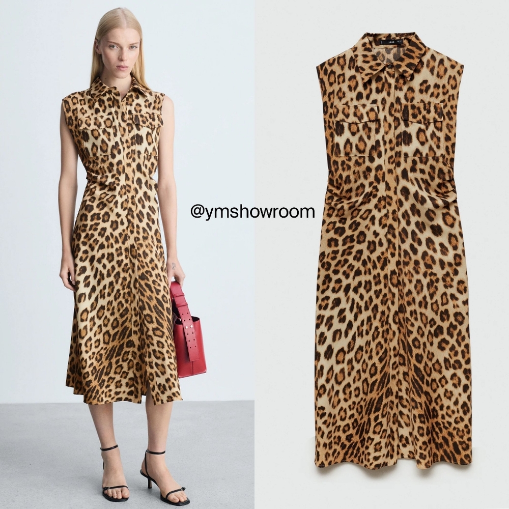 MANGO Leopard Print Dress
